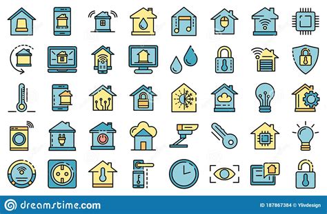Smart Home Icons Set Vector Flat Stock Vector Illustration Of Energy