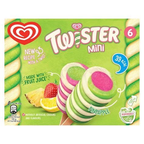 Twister Pineapple Lemon Lime And Strawberry Mini Ice Cream Lollies