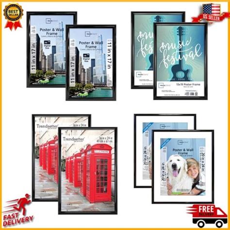 Mainstays 16x24 Trendsetter Poster And Picture Frame Black Set Of 2 For
