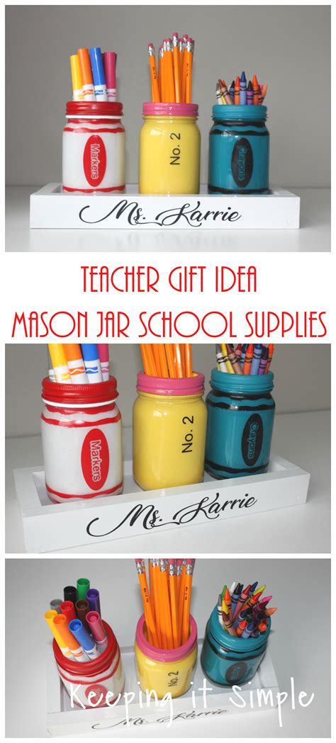 Teacher T Ideas Painted Mason Jar School Supplies