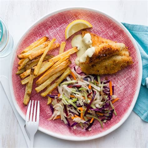 Fish And Chips With Hollandaise And Slaw My Food Bag