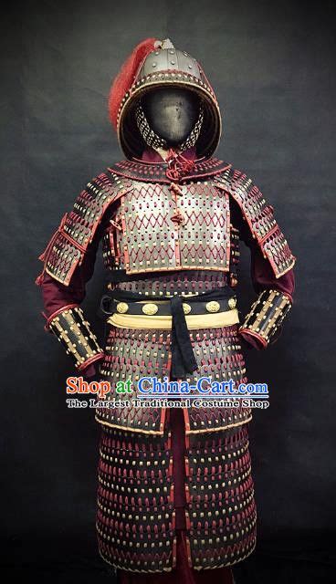 Traditional Chinese Song Dynasty Warrior Body Armor Ancient Infantry General Iron Costumes And
