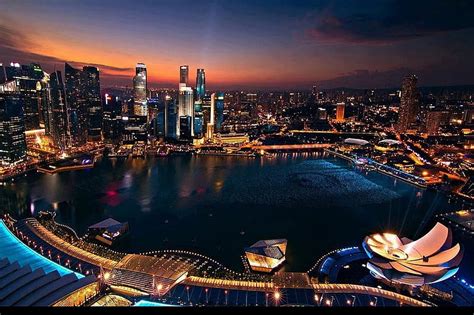 Singapore At Night At Night Colors Singapore City Hd Wallpaper Peakpx