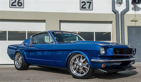 66 Mustang Fastback Classic Chrome Wheels Ford Blue Hd Wallpaper