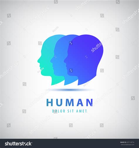 Vector 3 Human Heads Faces Logo Stock Vector Royalty Free 637118716