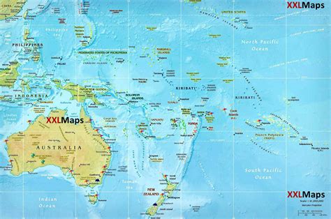 Oceania Sulla Cartina Carta Geo Europa