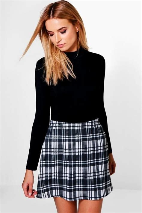 Priya Monochrome Check A Line Mini Skirt Winter Outfits Dressy Edgy