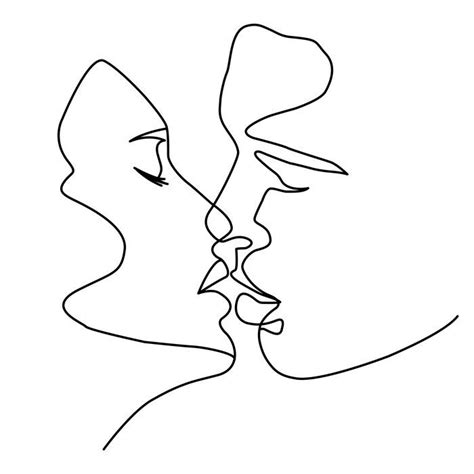 Kiss Art Print By KatrinPo X Small Abstract Face Art Line Art
