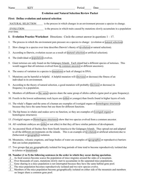 Brilliant introduction to natural selection and charles darwin topics! 31 Darwins Natural Selection Worksheet Answers - Worksheet ...