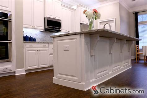 Cut the panel to size and sand smooth. Decorative end panels and corbels finish off this kitchen ...