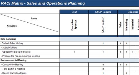 For own entity ensure that all statutory experience of working within a financial reporting or similar role. S&OP Roles & Responsibilties Matrix | Demand-Planning.com
