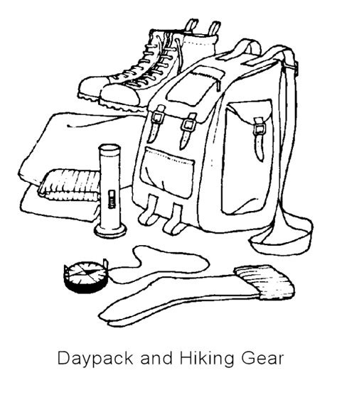 List Of Hiking Coloring Pages