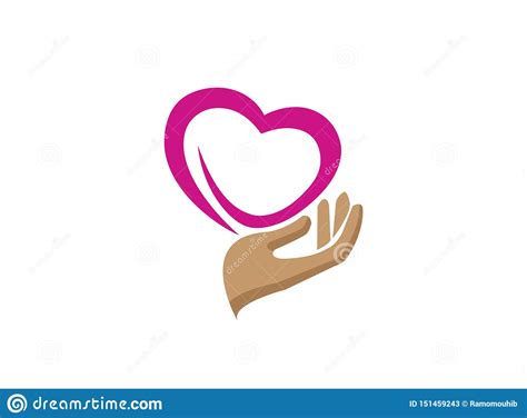 Hand And Heart Caring Human Health For Logo Design