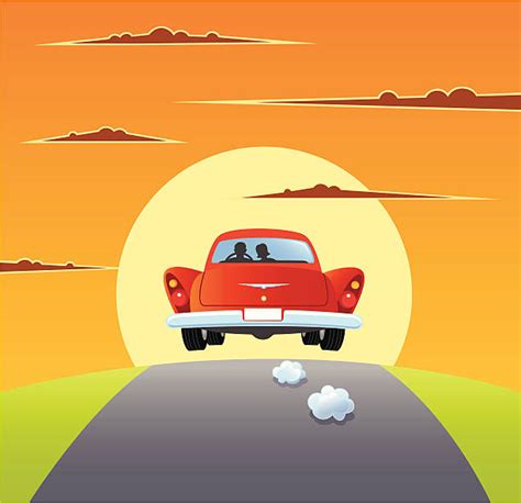 The image, which promotes the summer solstice sale event, features dutch model jill kortleve, who is of dutch, surinamese, indian and indonesian descent, standing on a. Driving Car Into The Sunset Illustrations, Royalty-Free ...