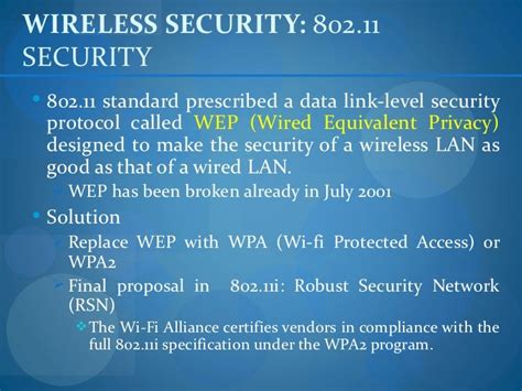 Wireless Security 80211security 80211 Standard
