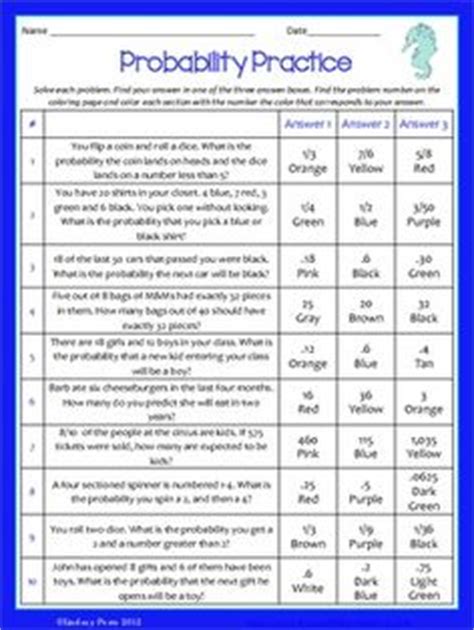 Manual and answer key for instructor? Probability Terms Worksheet with Word Bank | Math ...