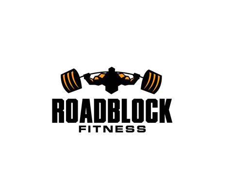 Masculine Bold Personal Trainer Logo Design For Roadblock Fitness By