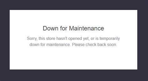 Setting Store As Down For Maintenance