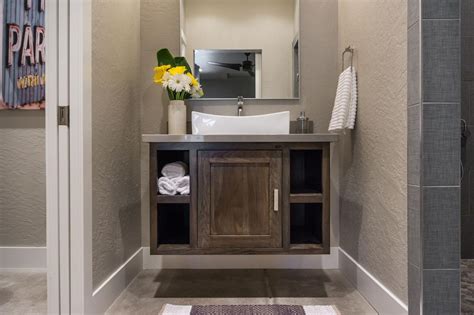 Small bathroom vanity cabinets are as practical as they are beautiful, and they typically have doors and drawers for storing various bathroom items you use on a regular basis. Floating Vanity Opens Up Small Contemporary Bathroom | HGTV