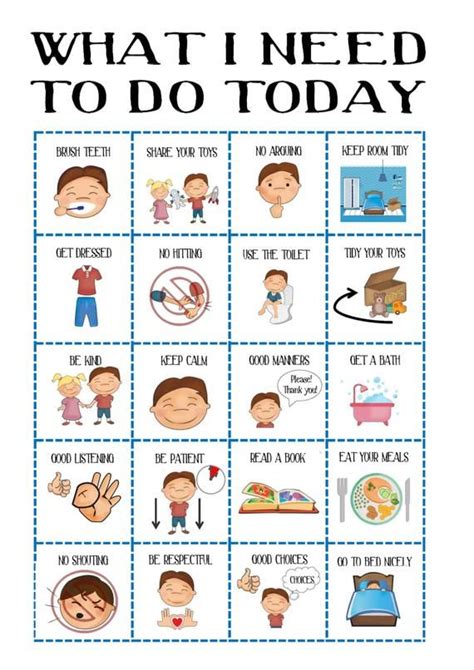 Tip for using these free printable visual schedules for home and daily routines: Behaviour chart for boys toddler routine chart visual aid | Etsy | Kids routine chart, Toddler ...