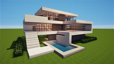 To build this model in minecraft you will need next blocks: How To Build Minecraft Houses Modern House | Zion Modern House