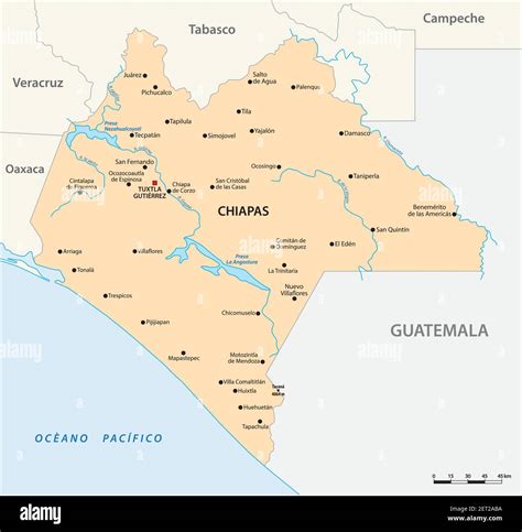 Vector Map Of The Mexican State Of Chiapas Stock Vector Image And Art Alamy