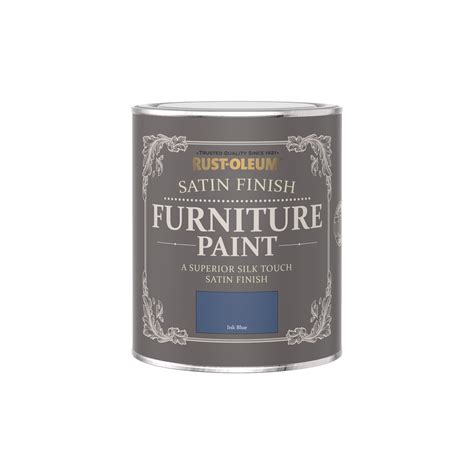 Rust Oleum Satin Furniture Paint Ink Blue 750ml Sprayster