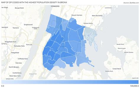 Highest Population Density In Bronx By Zip Code 2023 Zip Atlas