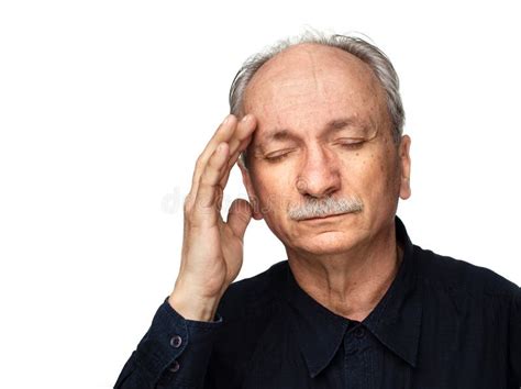 Senior Man Suffering From Headache Stock Image Image Of Depression