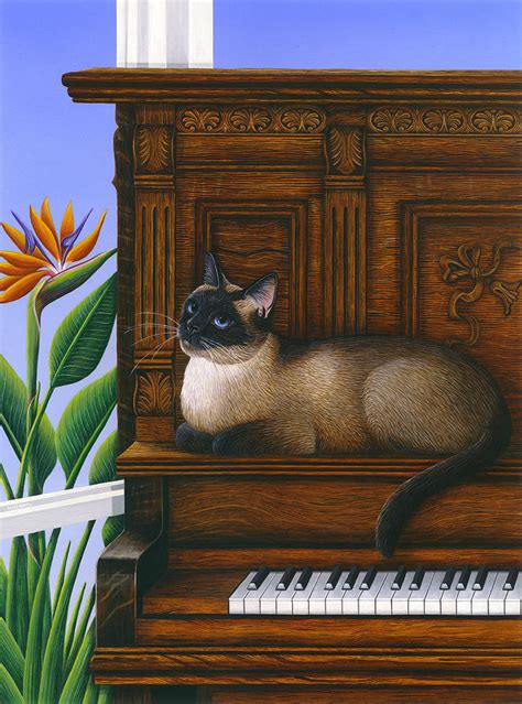 Cat Missy On Piano Painting By Carol Wilson Fine Art America