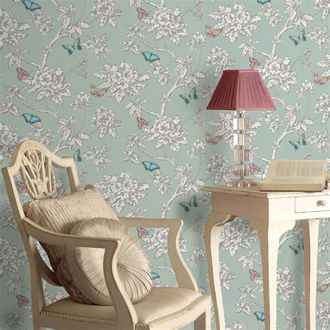 Shabby Chic Floral Wallpaper In Various Designs Wall Decor New Free Pp