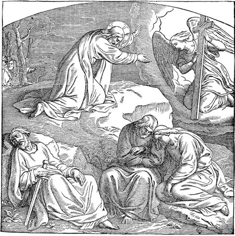 Jesus Praying In Gethsemane Black And White