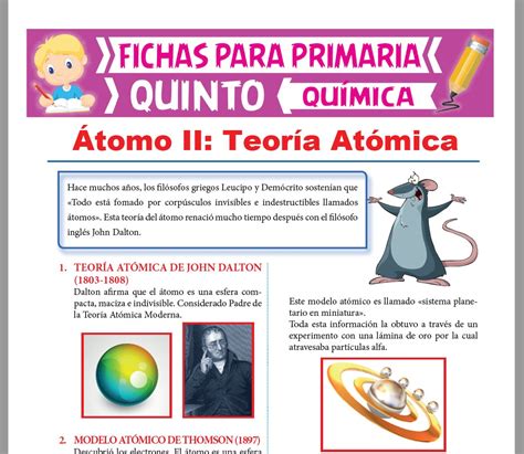 Teoría Atómica Para Quinto De Primaria Actividades Educativas 2022