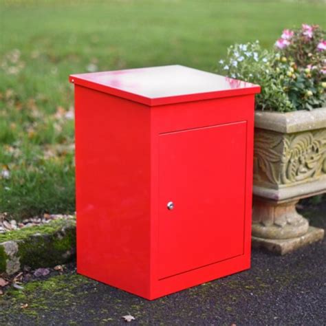 Deluxe Red Bexley Free Standing Parcel Box Black Country Metalworks