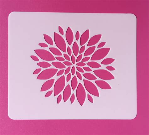 Boho faces stencil by gwen lafleur Reusable Flower Stencil Mylar Flower Stencil Zinnia Flower