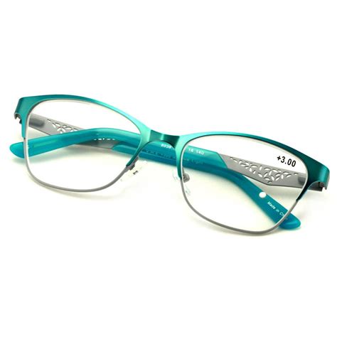 Large Premium Women Cateye Optical Frame Reading Glasses Fashion Metal Readers Clear Lens