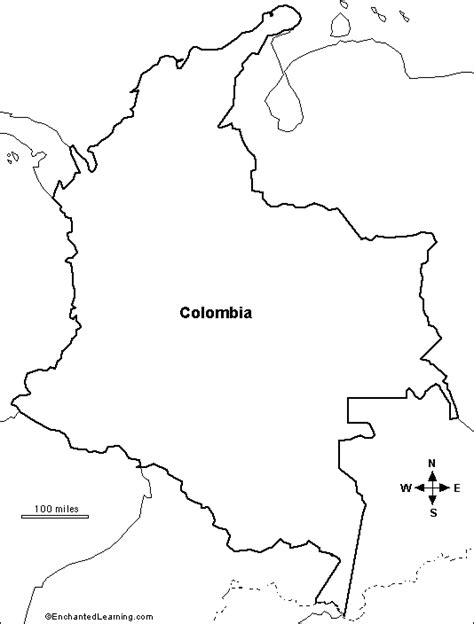 Outline Map Colombia