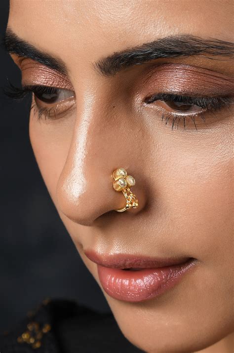 Kundan Nose Pinnose Pinsnose Ringsindian Jewellery Etsy