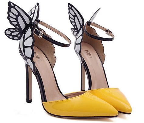 ($200) ❤ liked on polyvore featuring shoes, pumps, silver, women's shoes, swarovski crystal pumps, winged shoes, party shoes, butterfly. Chic Womens Butterfly Wings Stiletto High Heels Sandal ...