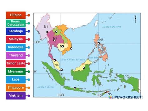 Negara Asean Diagrama Con Etiquetas