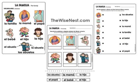 More la familia interactive worksheets. La Familia - Spanish - The Wise Nest