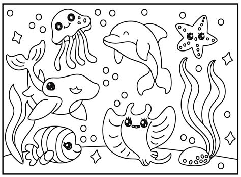 Kawaii Cute Animals Coloring Page Free Printable Coloring Pages