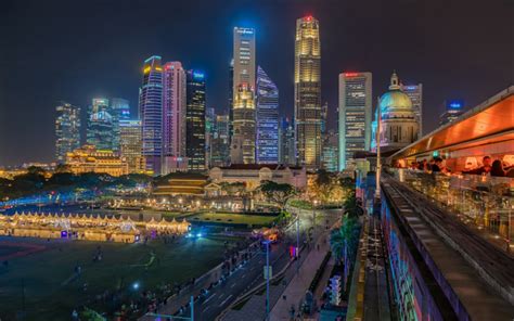 Download Wallpapers Singapore Financial District Central Area