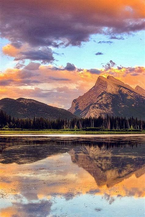 Mountain Lake Sunset Nature Summer Iphone 4s Wallpapers Free Download