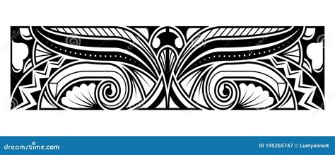Polynesian Tattoo Indigenous Primitive Art Cartoon Vector