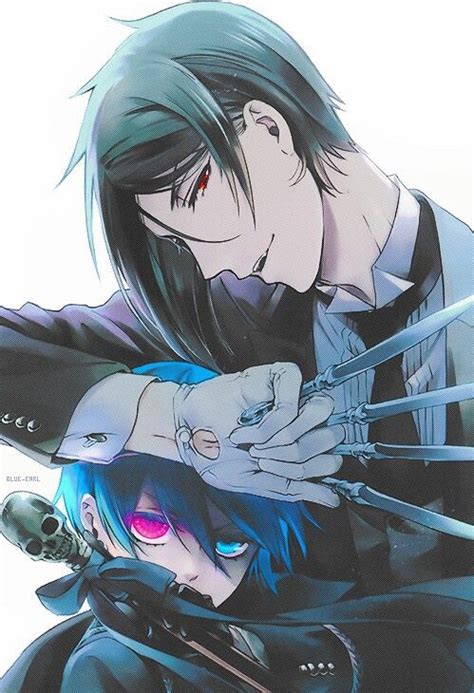 Sebastian X Ciel Phantomhive Black Butler Kuroshitsuji Anime Black