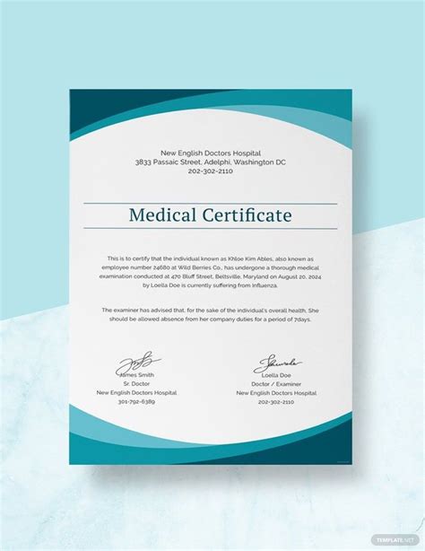 Template Medical Certificate