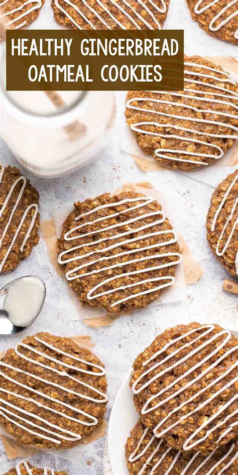 Cookies, brownies, and more treats from cooking light magazine. Healthy Iced Gingerbread Oatmeal Cookies - soft, chewy & the BEST holiday cookies! I… | Low ...