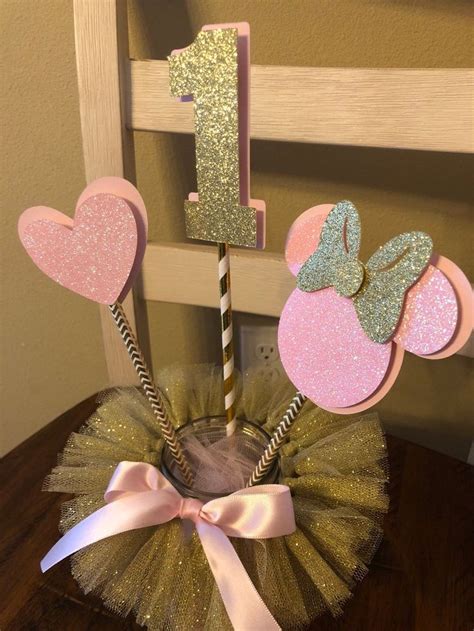 Minnie Mouse Rosa e Oro Compleanno Decorazioni Torta ...