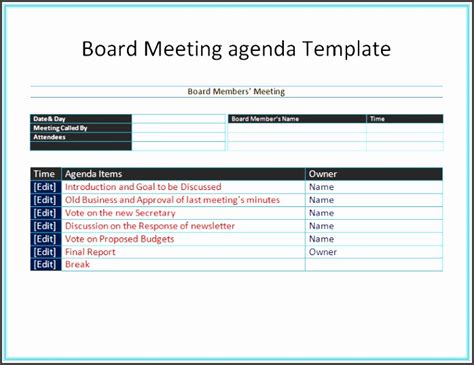 9 Microsoft Word Agenda Templates For Meetings Sampletemplatess